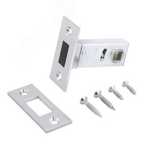 Изображение товара Защелка врезная универсальная без ручек для деревянных межкомнатных дверей, АЛЛЮР АРТ L50-8M CP хром (шт)