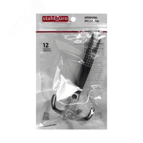 Крючок-вешалка StahlBuro 212 A BL матовый черный - фото 2