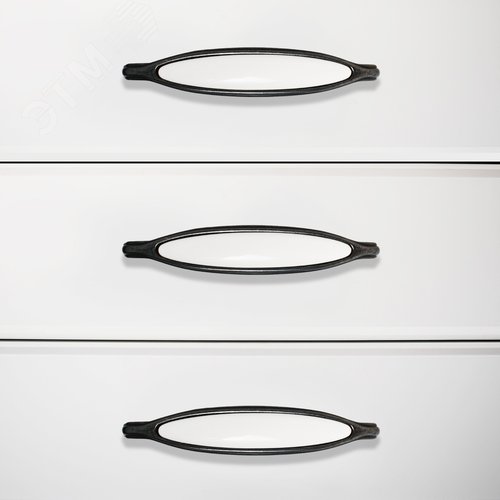 Ручка-скоба мебельная StahlBuro C0003-128 2шт., BL матовый черный - фото 2