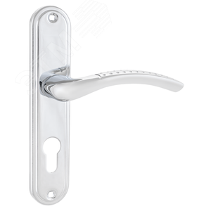 Изображение товара Ручка на планке под замок и цилиндровый механизм (комплект), АЛЛЮР 132-1 55мм CP хром (шт)