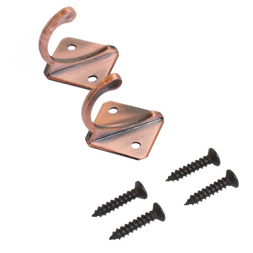 Крючок-вешалка  СТАНДАРТ 1011 AC ст. медь - фото 2