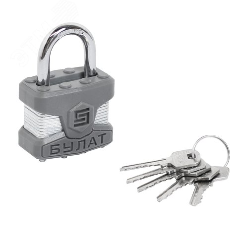 Замок навесной БУЛАТ ВС 0140 ПЛ стальной - фото 1