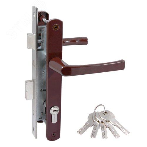 Замок для КАЛИТКИ врезной БУЛАТ ЗВ4-1.25.01.8017 коричневый МЦ МАХ 80мм - фото 1