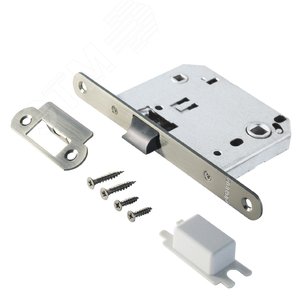 Изображение товара Защелка врезная универсальная без ручек для деревянных межкомнатных дверей, АЛЛЮР АРТ L7050PR SN никель матовый (шт)