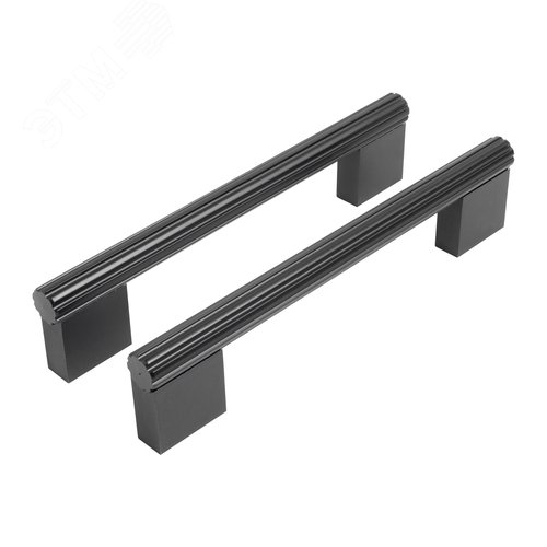 Ручка-скоба мебельная StahlBuro AP2313-128 2шт., BL матовый черный - фото 1
