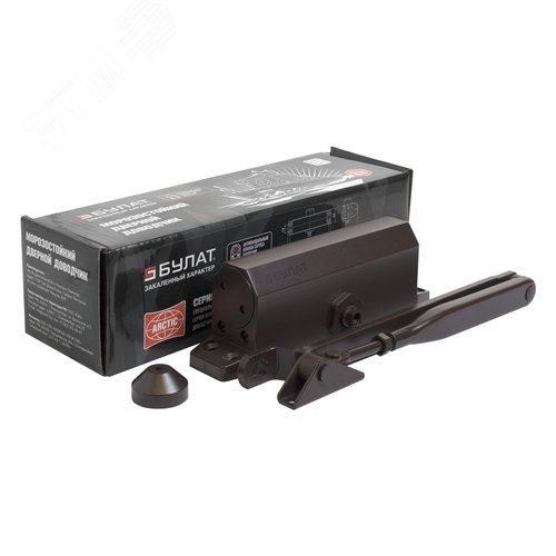 Доводчик дверной БУЛАТ ARCTIC ДД 502/4 A-С (60-120 кг) коричневый - фото 3