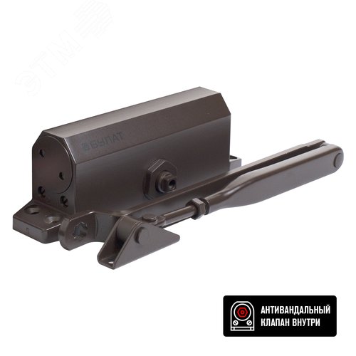 Доводчик дверной БУЛАТ ARCTIC ДД 502/4 A-С (60-120 кг) коричневый - фото 1