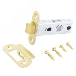 Изображение товара Защелка врезная универсальная без ручек для деревянных межкомнатных дверей, АЛЛЮР АРТ L45-8-R18 SB золото матовое (шт)