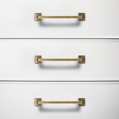 Ручка-скоба мебельная StahlBuro C2525-128 2шт., AB состаренная бронза - фото 5