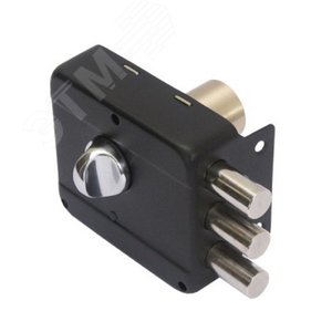 Изображение товара Замок накладной цилиндровый для деревянных дверей, АЛЛЮР ЗН 1-3-1 черный (шт)