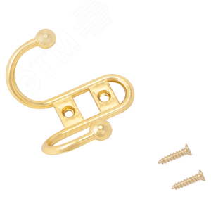 Крючок-вешалка двухрожковый, СТАНДАРТ 208 B GP золото (латунь)