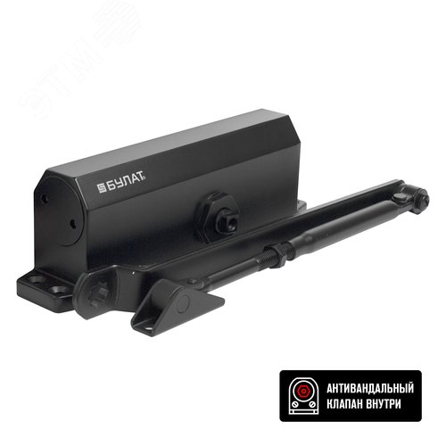 Доводчик дверной БУЛАТ ARCTIC ДД 504/5 A-B (80-150 кг) черный - фото 1