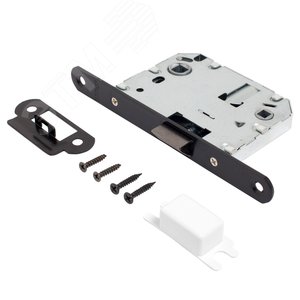 Изображение товара Защёлка Аллюр АРТ L7050R BL матовый черный овальная планка18мм без ручек с фиксатором (шт)