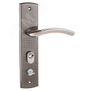 Изображение товара Ручка правая на планке под цилиндровый механизм (комплект), АЛЛЮР РН-А132-R никель матовый (шт)