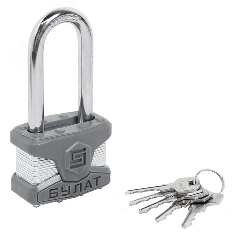 Замок навесной БУЛАТ ВС 0150-01 ПЛ стальной - фото 1