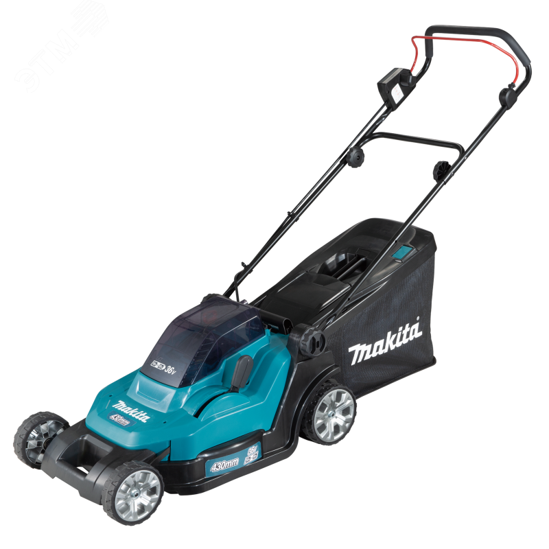 Изображение товара Газонокосилка аккумуляторная Makita 36 В с регулировкой высоты и травосборником Изображение товара Газонокосилка аккумуляторная Makita 36 В с регулировкой высоты и травосборником