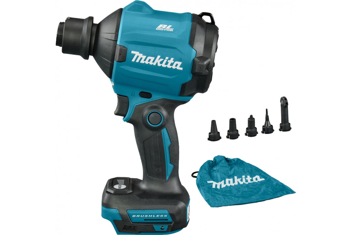 Воздуходувка аккумуляторная LXT 18В BL, воздушный поток до 200м/сек, расход до 1,1м3/мин, макс. сила всасывания 10,3 кПа