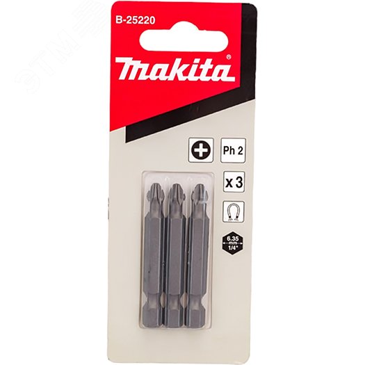 Изображение товара Набор бит Makita B-25220 PH2 50 мм для отверток и шуруповертов