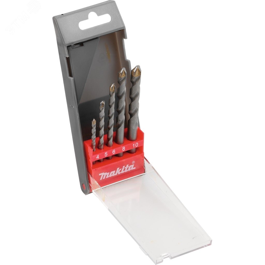 Изображение товара Набор сверл по бетону 5 шт. (4,5,6,8,10 мм) для ударного сверления Makita