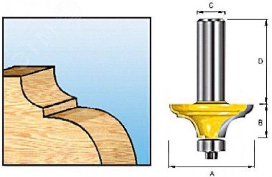 Изображение товара Фреза кромочная калевочная ''Классическая'' 38.1х15,9х8х32х2Т (шт)
