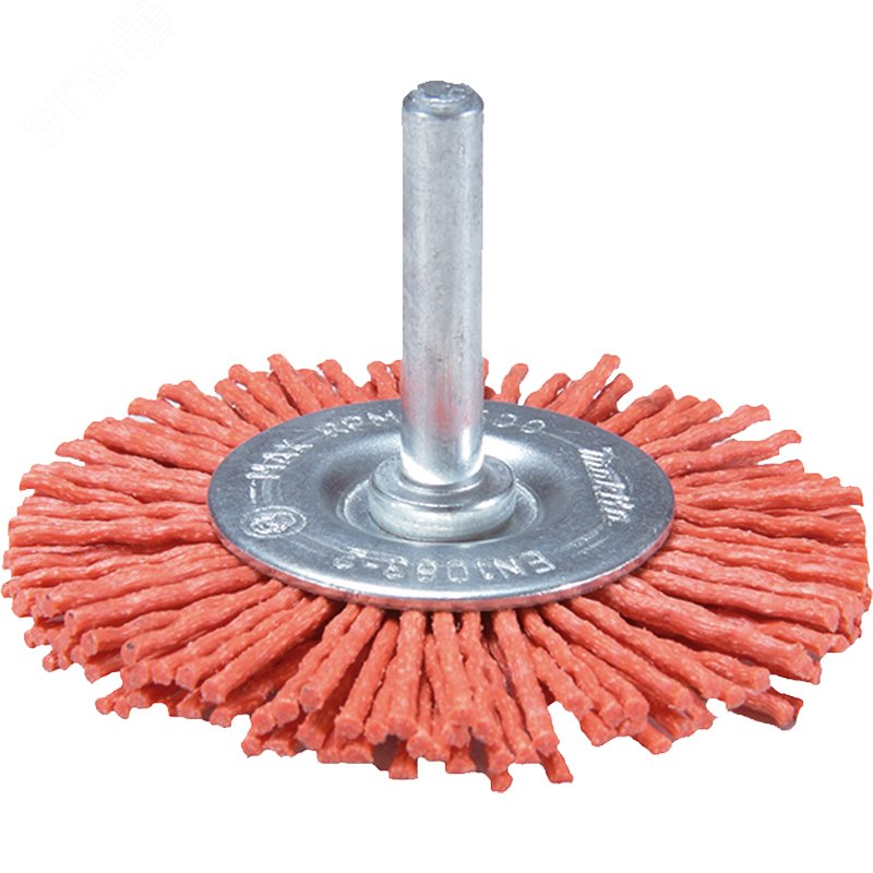 Изображение товара Щетка нейлоновая дисковая (d50 мм, красная, G80, 6 мм) (шт)