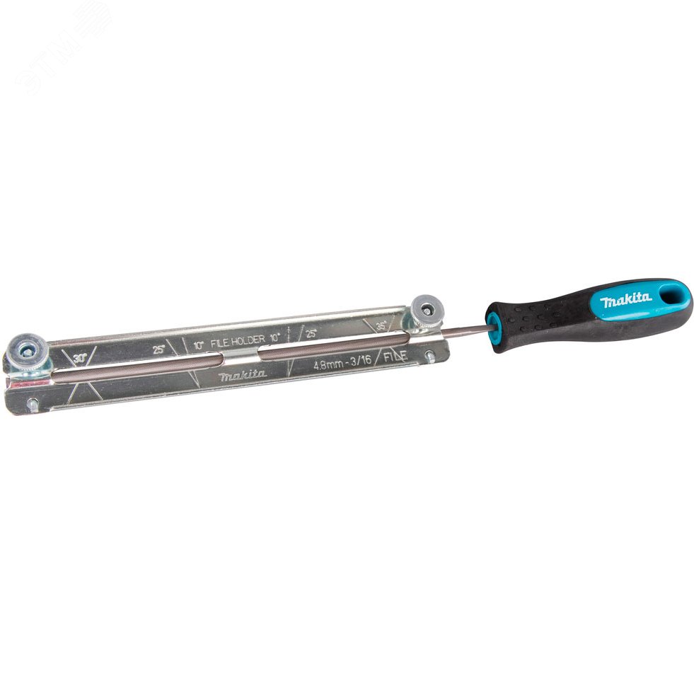 Изображение товара Напильник Makita 5.2 мм с рукояткой и шаблоном D-70976 для точной заточки цепей