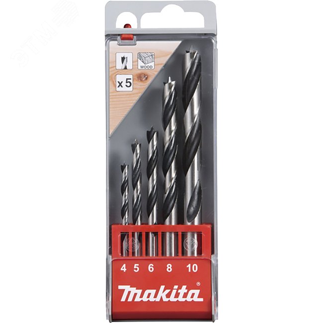 Изображение товара Набор сверл по дереву Makita 5 шт 4-10 мм