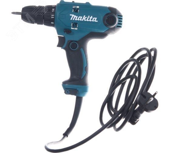 Изображение товара Дрель-шуруповерт сетевая Makita 320Вт 10мм 56Нм 2 скорости с набором бит