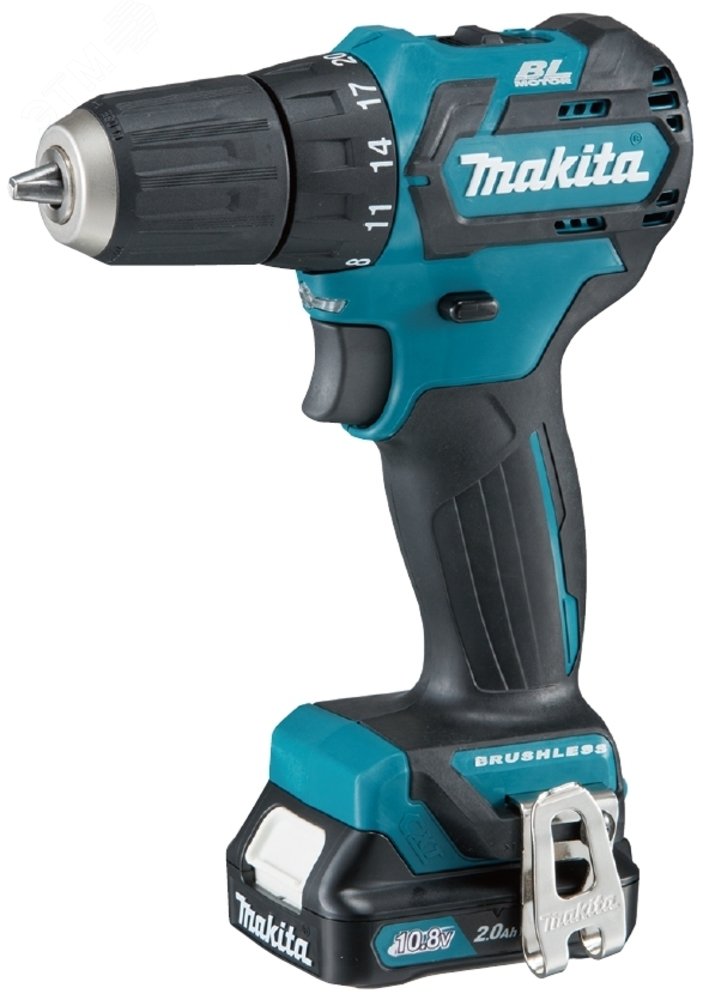 Изображение товара Аккумуляторная дрель-шуруповерт Makita DF332DWME 12 В 35 Нм кейс + 2 аккумулятора