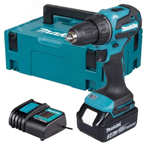 Дрель-шуруповерт аккумуляторная LXT 18В BL XPT 13мм 50/27Нм 1х3,0 Ач АКБ ЗУ Makpac2 - фото 1