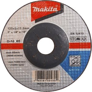 Диск шлифовальный для стали 125x6 x22.23, вогнутый A24R Makita