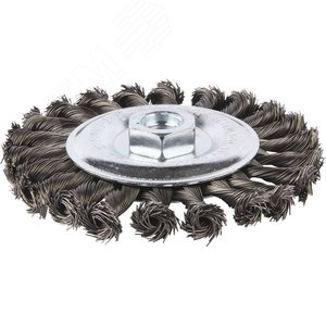 Изображение товара Щетка проволочная дисковая (d125 мм, толщина проволоки 0.5 мм, пучки, металл, M14x2) (шт)