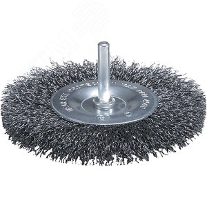 Изображение товара Щетка проволочная дисковая (d50 мм, толщина проволоки 0.3 мм, гофрированная, металл, 6 мм) (шт)