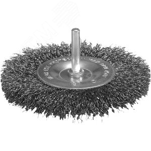 Изображение товара Щетка проволочная дисковая (d100 мм, толщина проволоки 0.3 мм, гофрированная, металл, 6 мм) (шт)