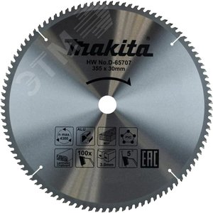 Изображение товара Пильный диск универсальный для алюминия/дерева/пластика, 355x30x3/2.2x100T (шт)