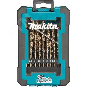 Изображение товара Набор сверл по металлу HSS-Сo, 19 шт. (1-10 мм, шаг 0.5 мм) (шт)