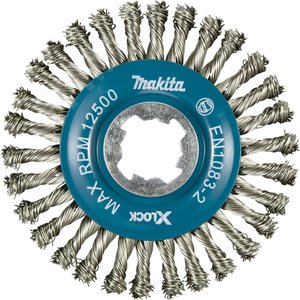 Изображение товара Щетка проволочная дисковая X-lock (d115 мм, толщина проволоки 0,5 мм, тонкие пучки, нерж. ) (шт)