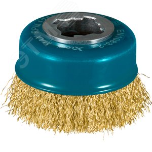 Изображение товара Щетка проволочная чашечная X-lock (d75 мм, толщина проволоки 0,3 мм, гофрированная, латунь) (шт)