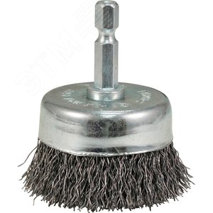 Изображение товара Щетка проволочная чашечная (d50 мм, толщина проволоки 0.3 мм, гофрированная, металл, 1/4'') (шт)