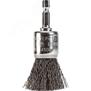 Изображение товара Щетка проволочная кистевая (d24 мм, толщина проволоки 0.3 мм, гофрированная, металл, 1/4'') (шт)