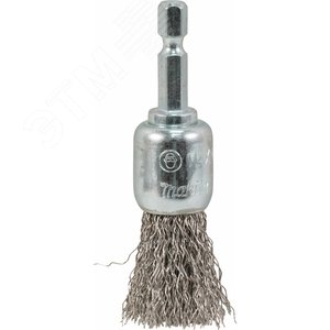 Изображение товара Щетка проволочная кистевая (d19 мм, толщина проволоки 0.3 мм, гофрированная, нержавеющая сталь, 1/4'') (шт)
