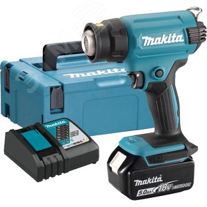 Тепловой пистолет (фен) аккумуляторный LXT 18В, 550 град, кейс MakPac ,насадки (1х5Ач) - фото 3