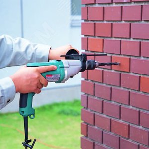 Дрель ударная 720Вт, ключевой патрон 13мм, 0-1200/2900 об/м, кейс - фото 2