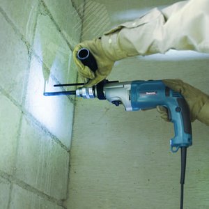 Дрель ударная 1010Вт, ключевой патрон 13мм, 0-1200/2900 об/м, подсветка, кейс - фото 2