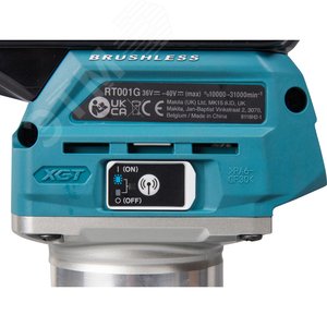 Фрезер кромочный аккумуляторный бесщеточный 40В, 10000-31000 об\м, цанга 6-8мм, глубина 0-40 мм, кейс MakPac тип 4 (без АКБ и ЗУ) - фото 6