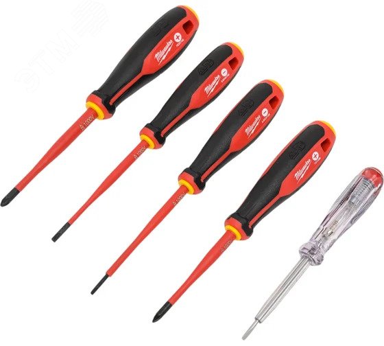 Изображение товара Набор трехгранных отверток VDE PZ/SL и тестер напряжения Milwaukee