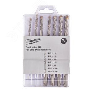 Изображение товара Набор буров SDS+ CONTRACTOR(5/5/6/8х110 6/8/10/12х160) - 7 шт (шт)