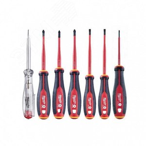 Изображение товара Набор трехгранных отверток VDE SL/PZ/PH + тестер напряжения - 7 предметов (шт)