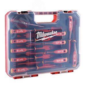 Изображение товара Набор трехгранных отверток VDE SL/PH/PZ/T + тестер напряжения - 12 предметов (шт)