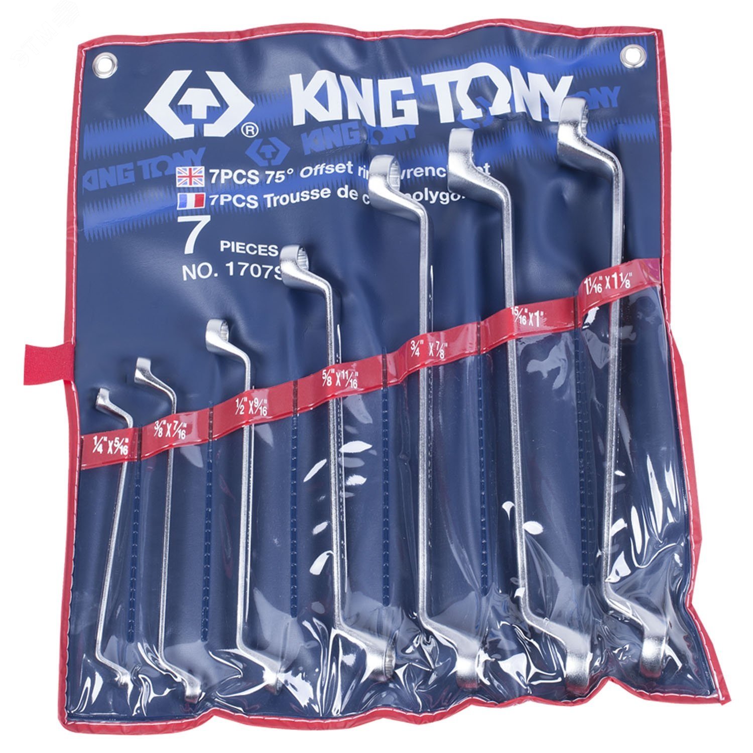 Изображение товара Набор накидных ключей 1/4'-9/8' 7 предметов King Tony